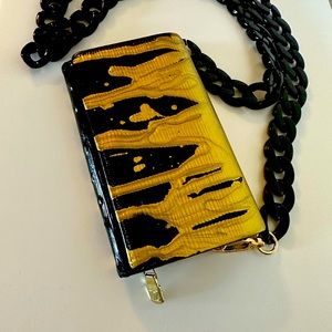 Louis Vuitton Custom Gold Drip Black Epi New Vintage Purple Lining Wallet clutch